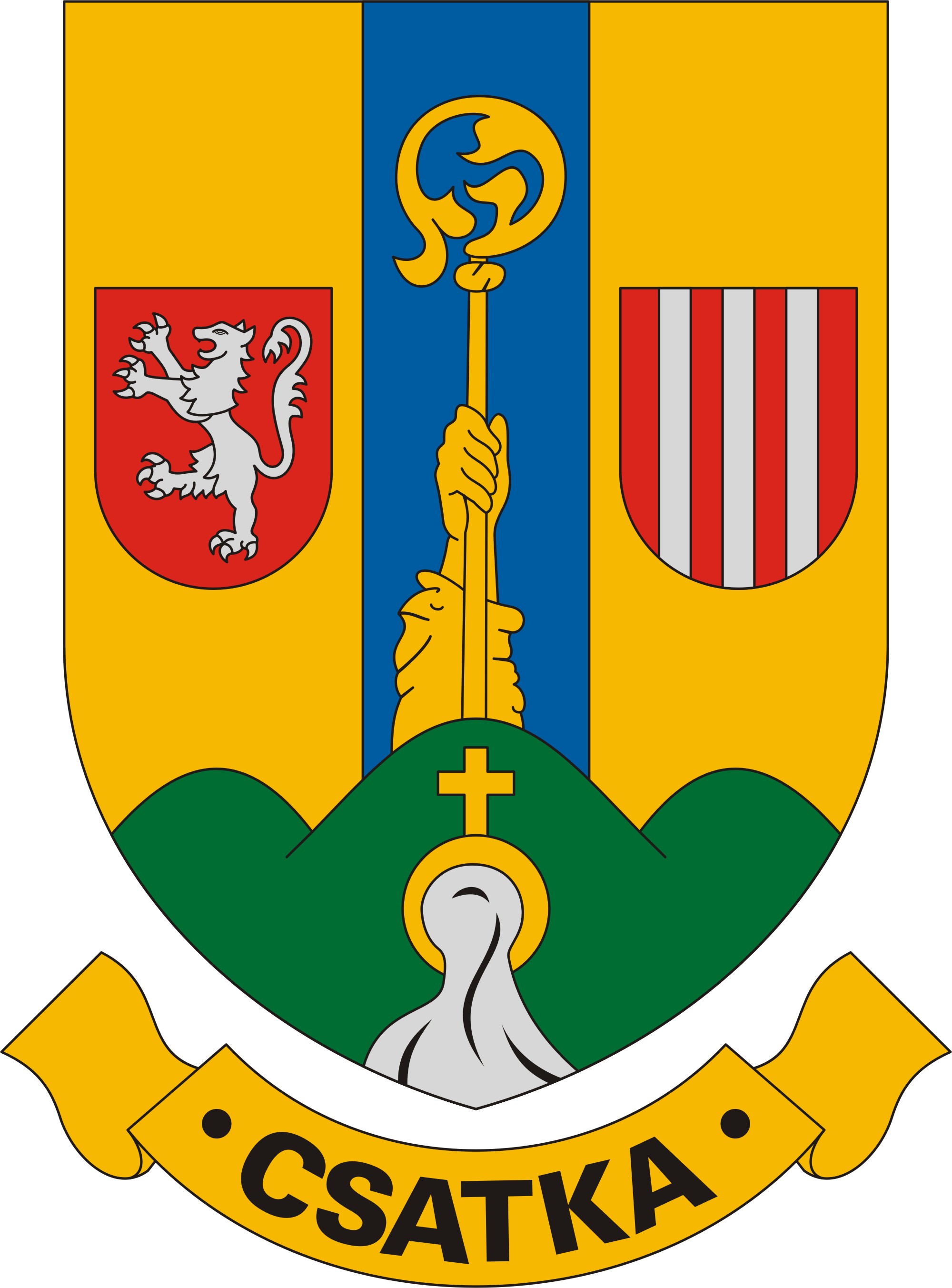 Csatka község címere